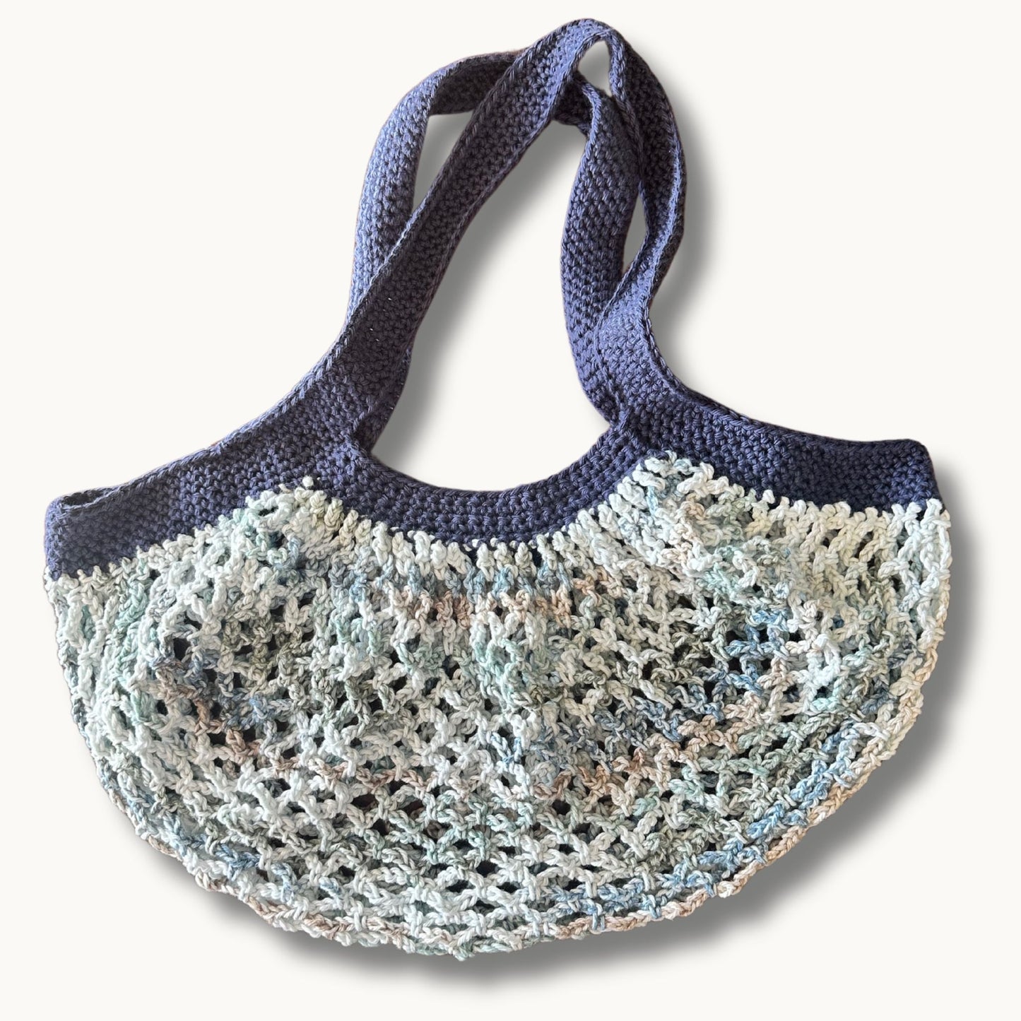 Mesh Market Bag | Moonlit Frost w/ Denim Trim