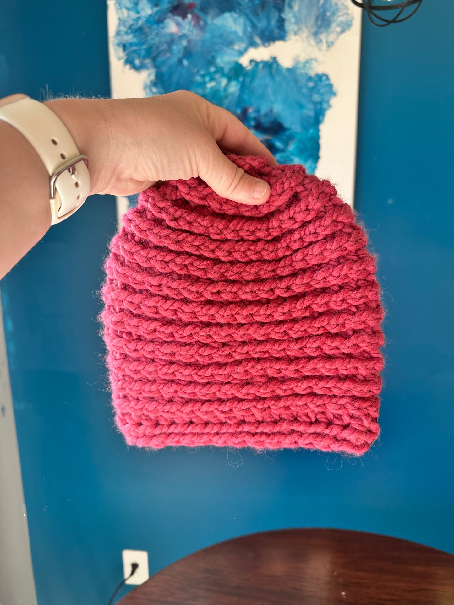 Ready to Ship - Child Beanie - Raspberry