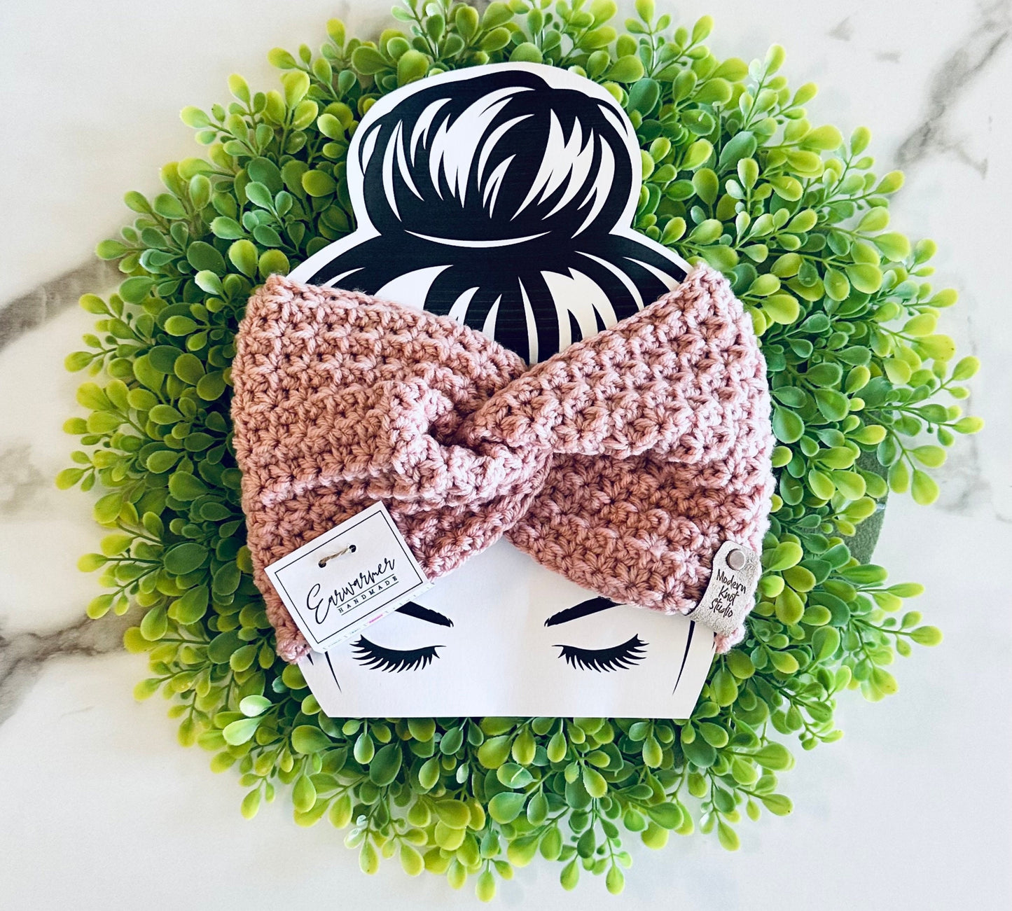 Twisted ear warmer | headband | light mauve