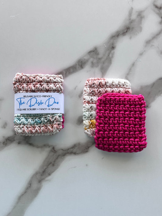 Kitchen Duo - Knot-A-Sponge & Square Scrubby Set
